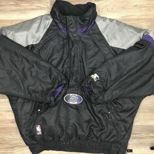 Vintage Starter Utah Jazz 1/2 Zip Parka Jacket